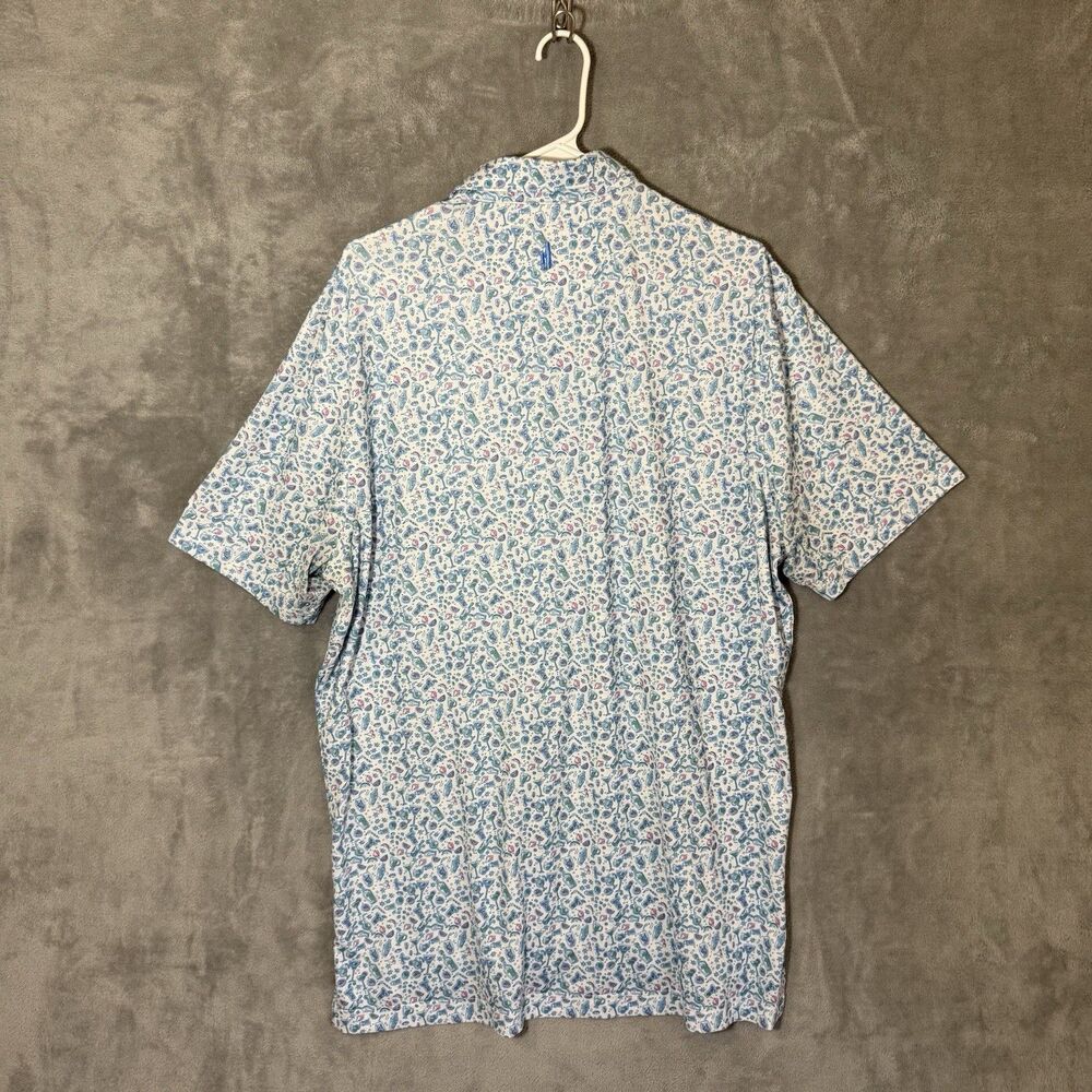 Johnnie O Polo Men L Blue Drinks Print Performance Golf Surfer Bar Hendricks - Picture 5 of 11
